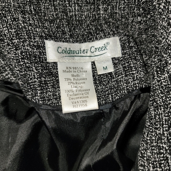 COLDWATER Creek Sz M Tweed Gray Blazer T43 - Picture 6 of 7